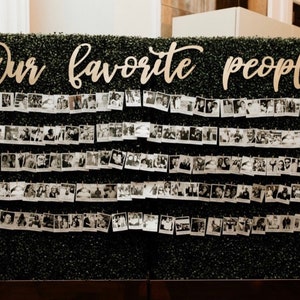 Our Favorite People Sign: Wedding Photo Display, Birch Wood Decor