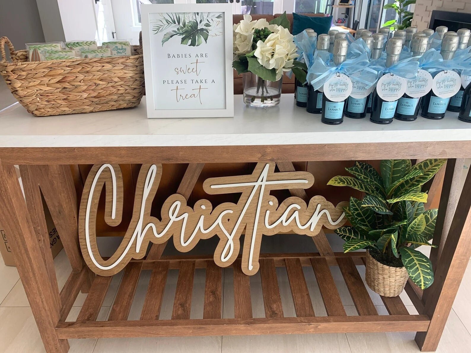 Large Wood Name Sign: Layered Boho Baby Name Cutout