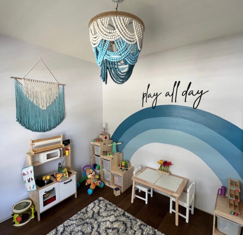 Play All Day Wood Words Playroom Signs Playroom Decor Wood Etsy