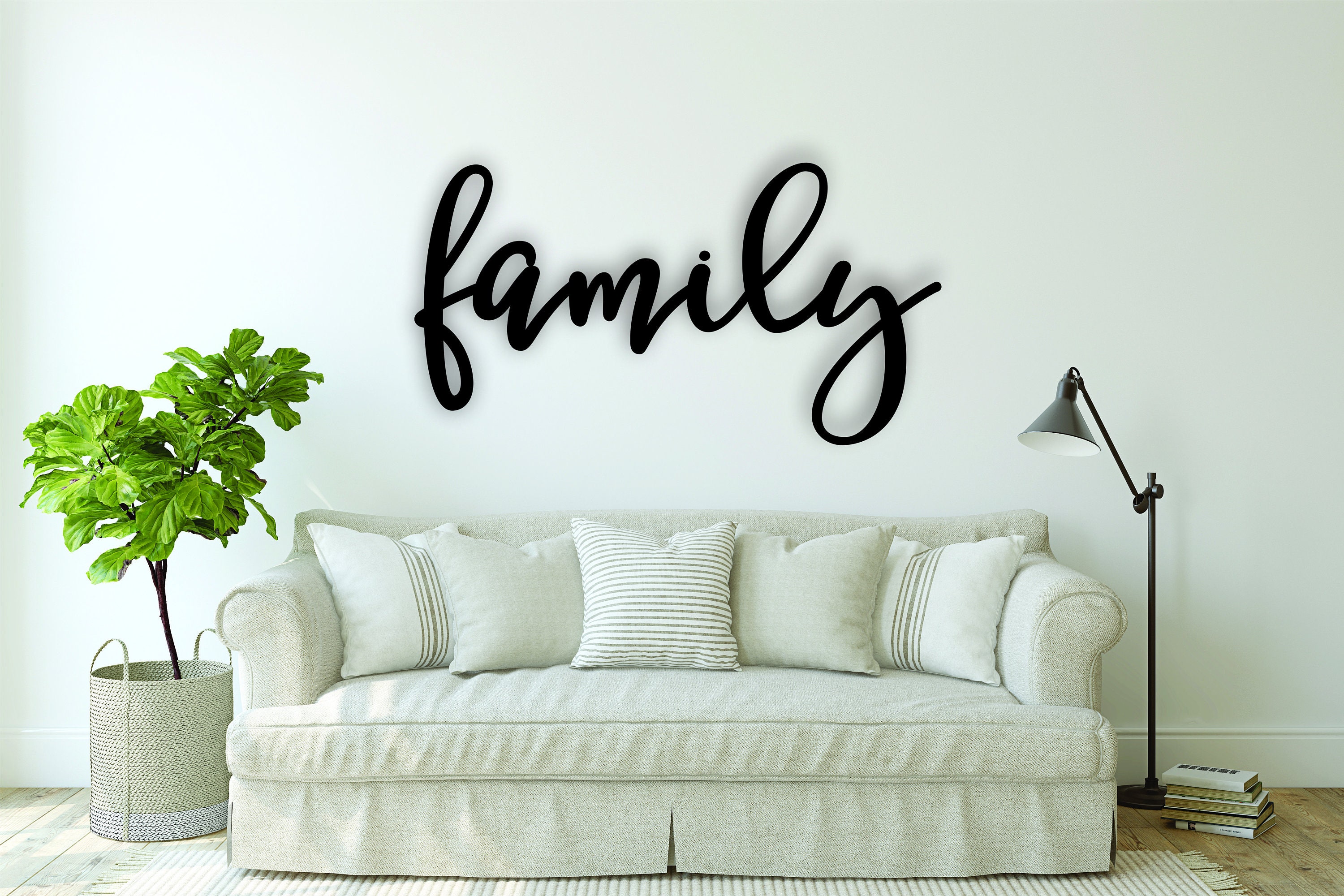 Family wood sign family wood cutout living room decor | Etsy