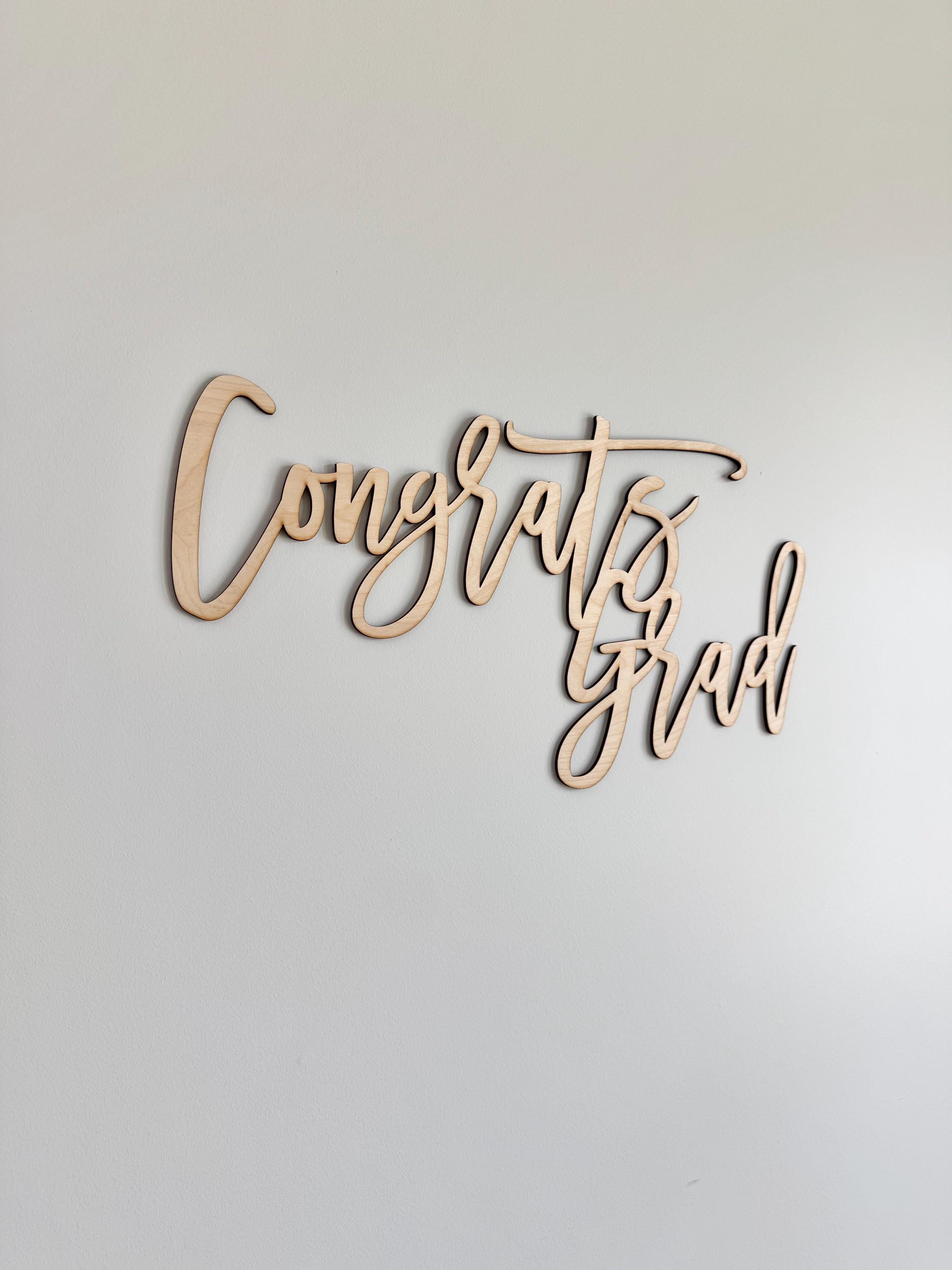 Rustic Graduation Signs Rustic Farmhouse Congrats Grad Wood Sign | Graduation Party Decor ...