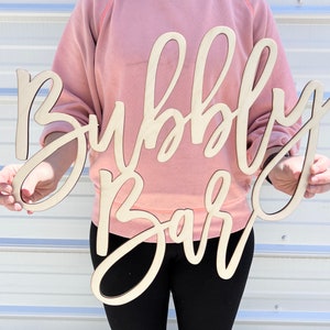 Bubbly Bar Sign | Wood Bubbly Bar Sign | Event Wall Decor | Bride to be | Wedding Decor | Wedding Grass Wall Decor | Bubbly Bar Wooden Sign