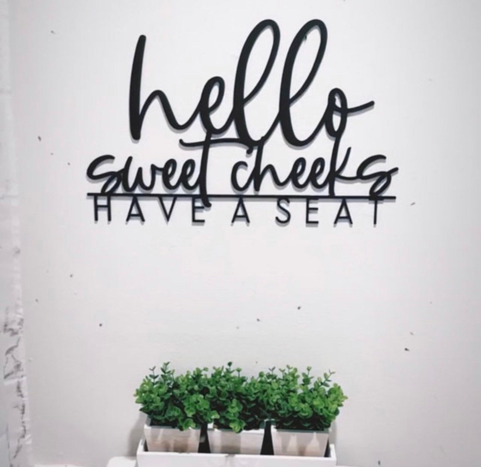 Hello sweet cheeks have a seat bathroom wall decor bathroom Etsy