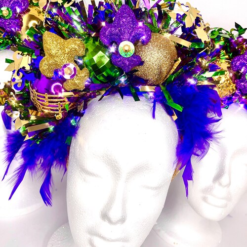 mardi gras feather fascinator