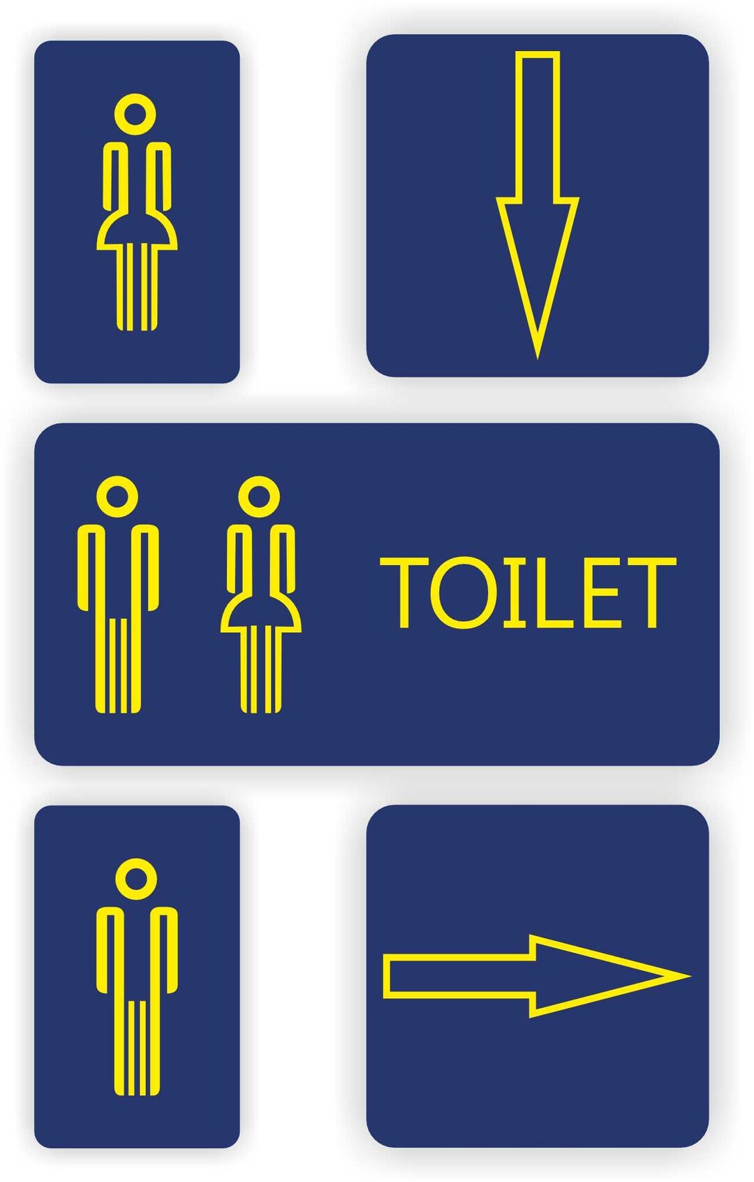 Wc Sliding Sticker WC Toilet Reference Sticker Set 5 Stickers. - Etsy