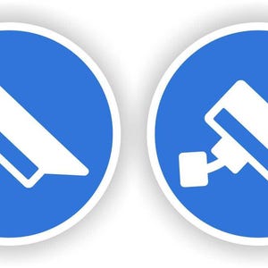 Camera surveillance sticker set of 2 pieces