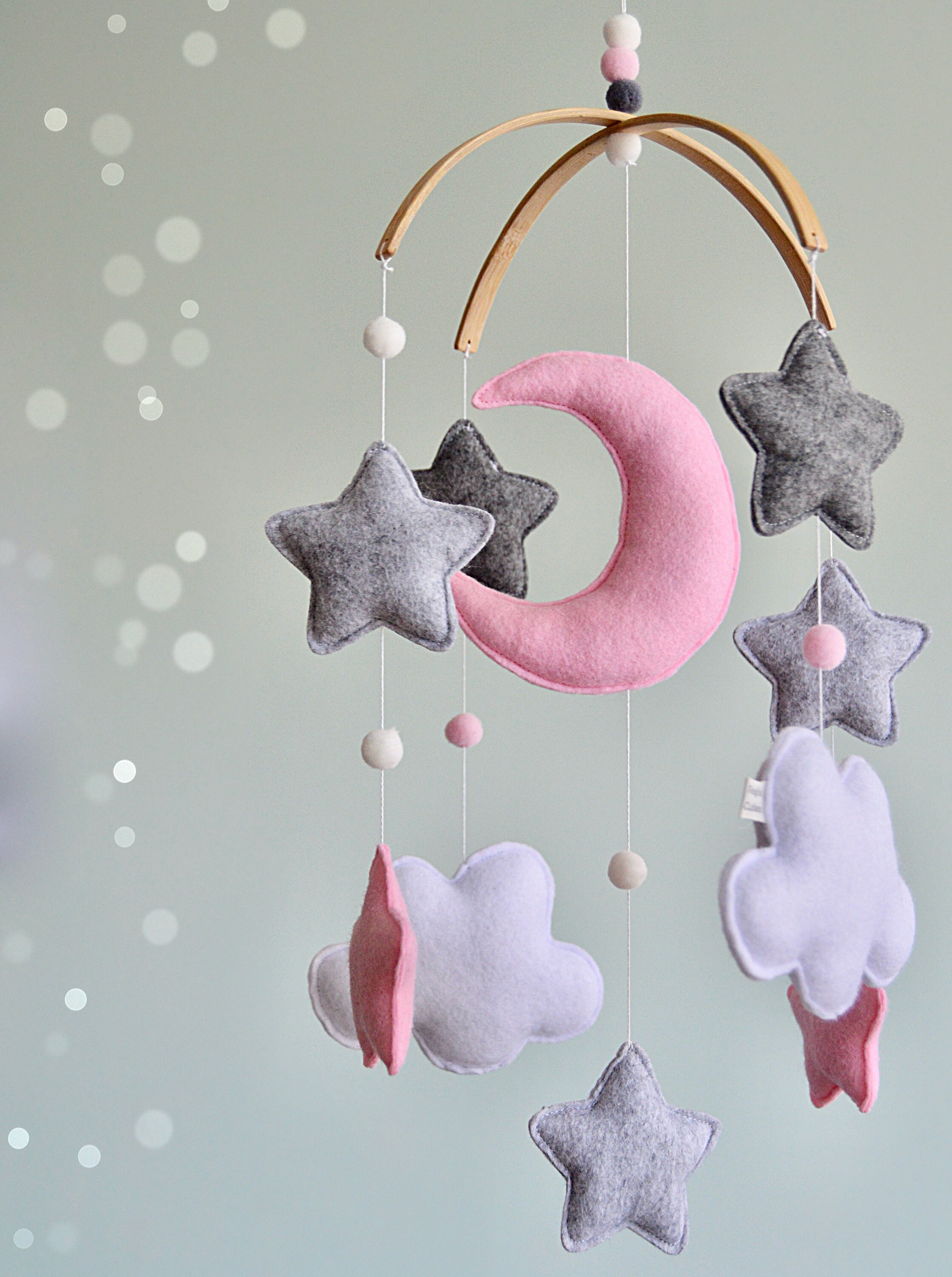 Moon baby mobile Cloud mobile Star baby mobile Moon nursery Etsy