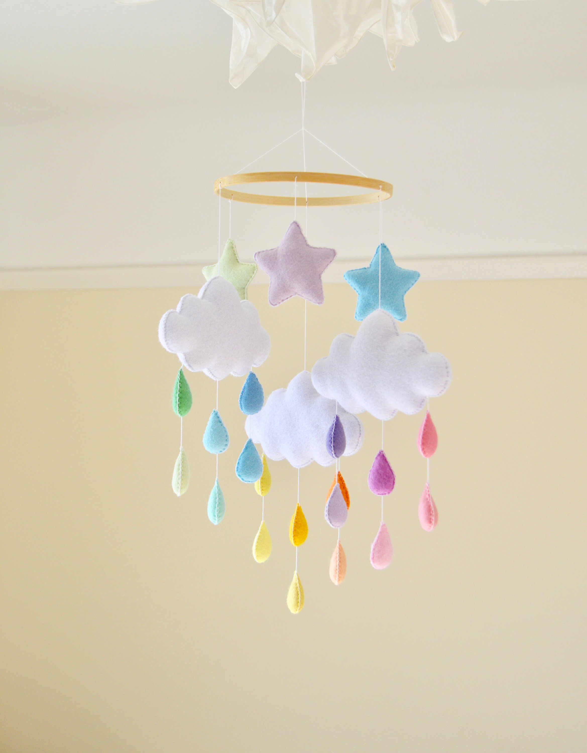 Rainbow Mobile Rainbow Baby Decor Rainbow Cot Mobile Cloud Etsy UK