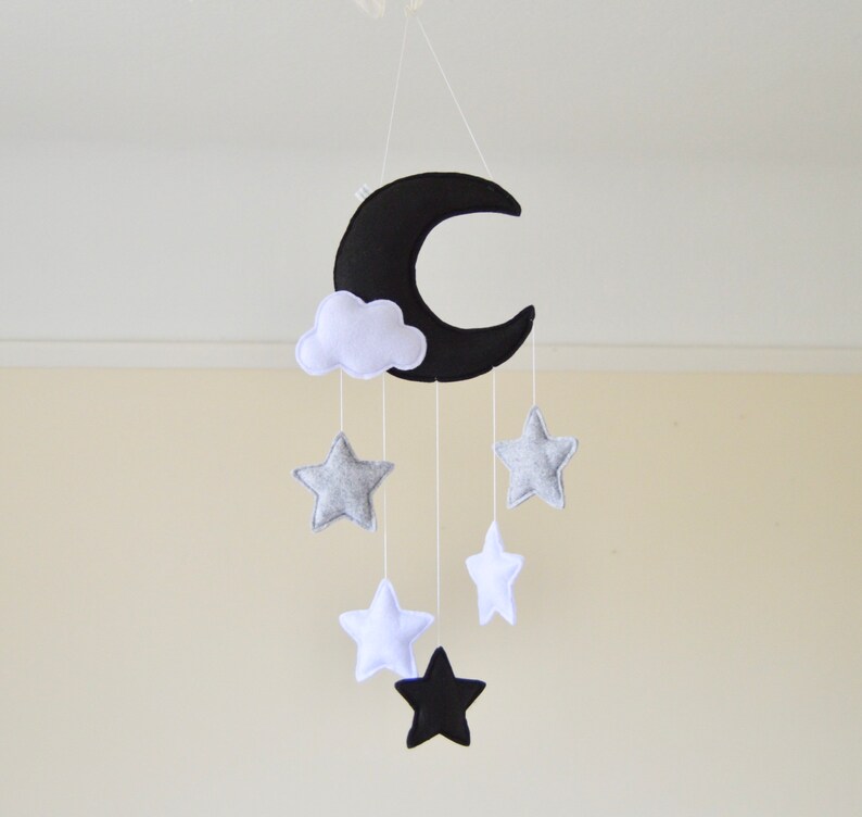 Monochrome Mobile Moon Mobile Star Mobile Baby Mobile Cot Etsy UK