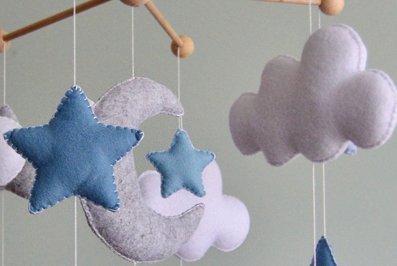 Moon Star Cloud Baby Nursery Mobile Crib cot mobile Baby Etsy