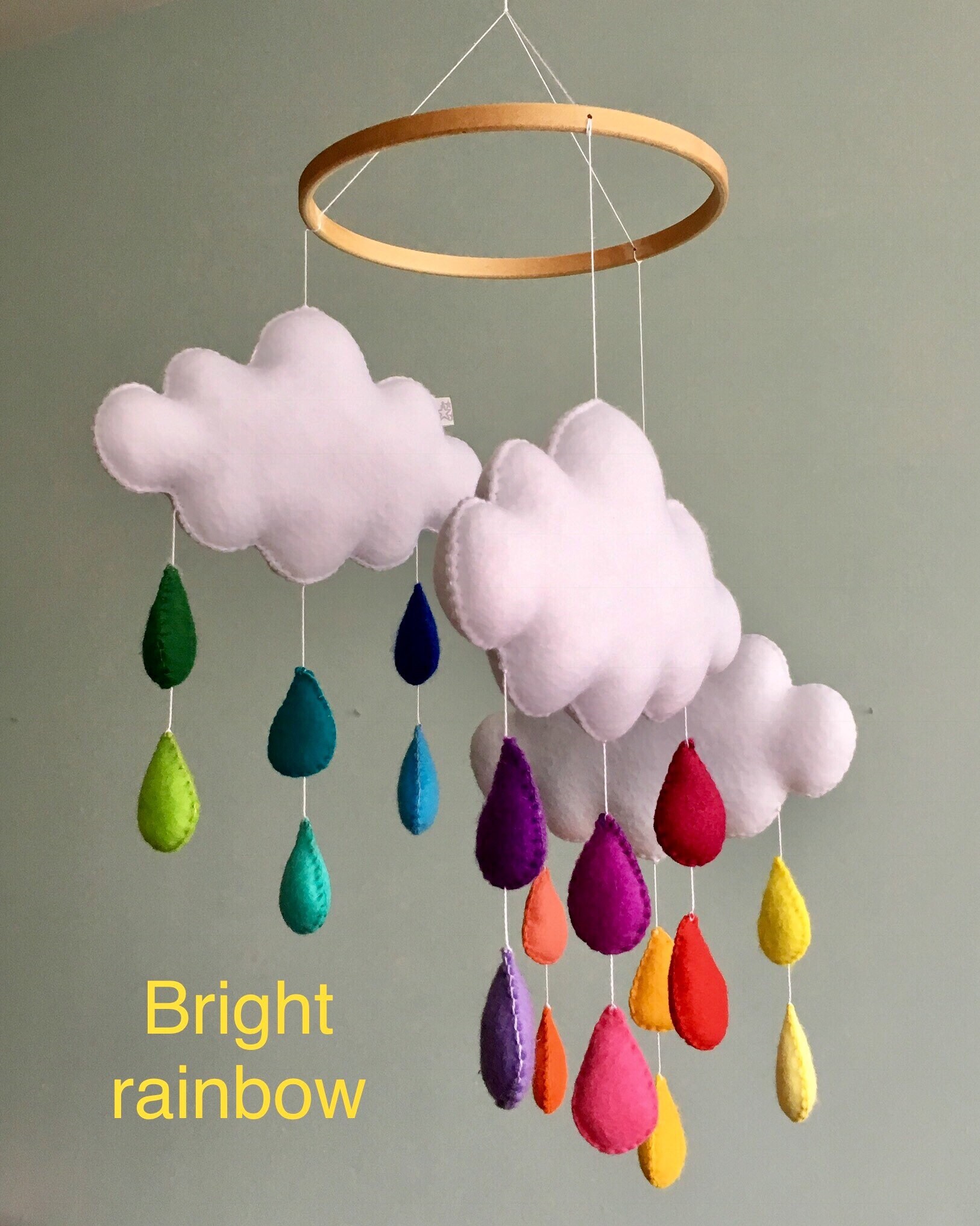 Rainbow baby mobile Cloud nursery mobile Rainbow mobile Etsy