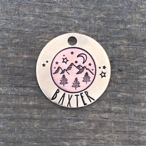 Dog Tag, Pet Id Tag, Two Tone Dog Tag, Baxter Ridge, Dog Tags for Dogs, Dog Tags, Dog ID Tag, Personalized Dog Tag, 1 1/4”