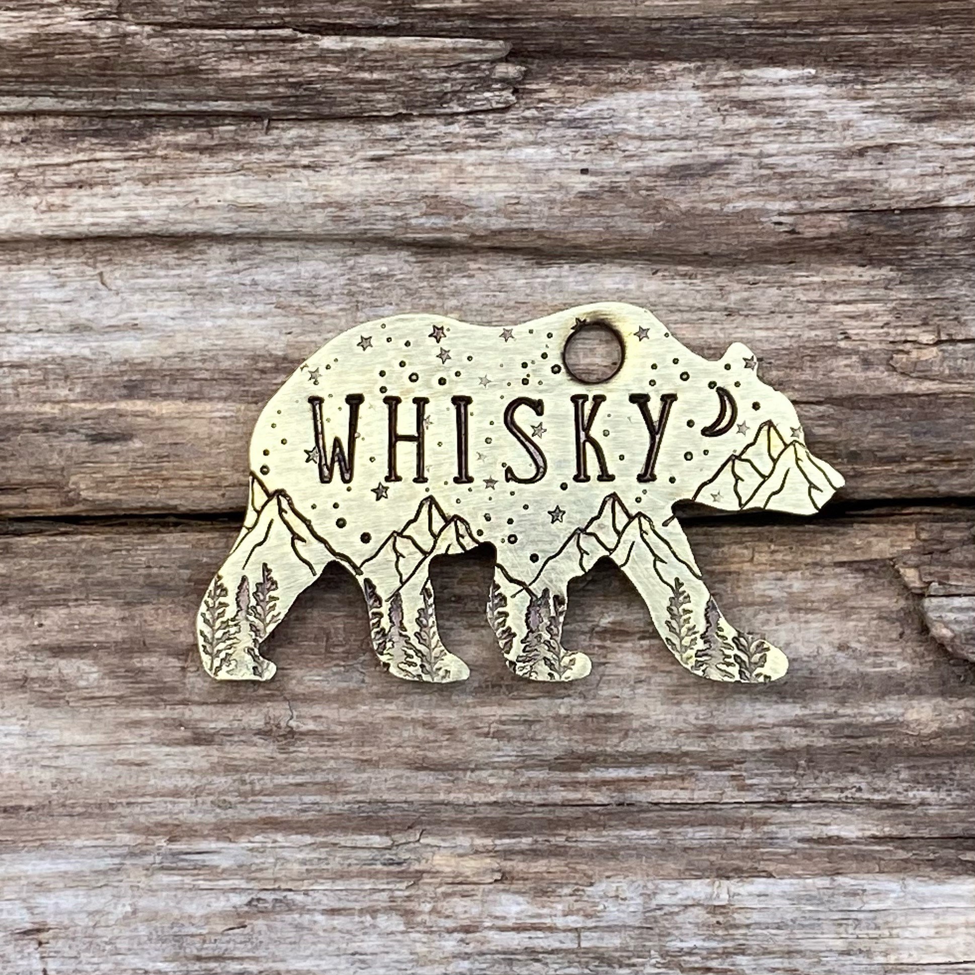 Dog Tag for Dogs, Dog Tag, Bear Shaped Dog Tag, Dog Tag with Mountain…
