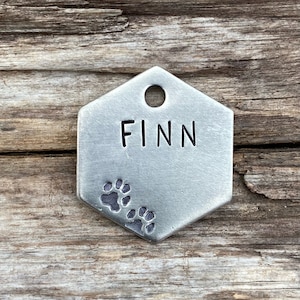 Dog Tag, Dog Tags for Dogs, Dog Tags, Paw Prints, Pet Id Tag, Personalized Dog Tag, Metal Hounds
