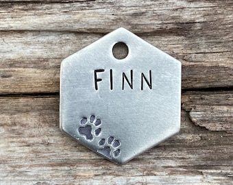 Dog Tag, Dog Tags for Dogs, Dog Tags, Paw Prints, Pet Id Tag, Personalized Dog Tag, Metal Hounds