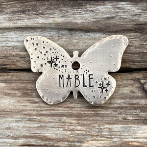 Pet Tag, Dog Tag for Dogs, Dog Tag, Butterfly Dog Tag, Customized, Stars, Personalized Dog Tag, Pet Id, Stardust Butterfly