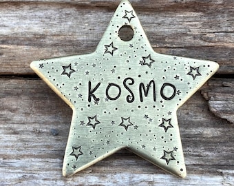Dog Tags, Hundemarke für Hunde, Hundehalsband Tag, Haustier-ID-Tag, Personalisierte Hundemarke, Stern Hundemarke, Star Dog ID-Tag, Metallhund, Supernova