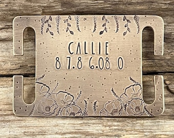 Pet ID Tag Slide On, Collar Slide, Dog Tag, Dog Tags for Dogs, Dog Tags, Noiseless Dog Tag, Flowers, Poppies, Dog Collar Slide, Horse Halter