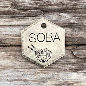 Médaille pour chien, Médailles pour chien, Médaille pour chien, Médaille ramen, Médaille d'identification pour animal de compagnie, Médaille pour chien personnalisée, Médaille de nouilles pour animal de compagnie, Médaille de collier de chien, The Soba