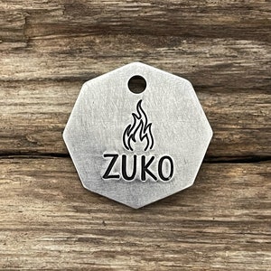 Médaille pour chien, Médailles pour chien, Médaille d'identification pour chien, Médaille d'identification pour animal de compagnie, Flamme, Médaille pour chien personnalisée, Médaille de feu, Collier pour chien