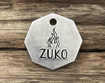 Dog Tag, Dog Tags for Dogs, Custom Dog Tags, Pet Id Tag, Flame,  Personalized Dog Tag, Fire Tag, Dog Collar