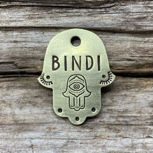 Dog Tag for Dogs, Dog Tag, Hamsa Shaped Dog Tag, Custom Dog Tag, Personalized Dog Tag, Pet Id Tag, The Double Hamsa