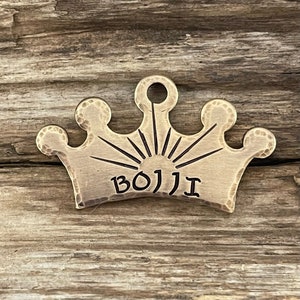 Dog Tag, Dog Tag for Dogs, Dog Tags, Custom Dog Tag, Sun Rays, Collar, Unique, The Pharaoh, Personalized, Crown, Special Cut, 1 1/2 x 1”