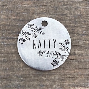 Dog Tag Personalized, Juniper Flower, Dog Tags for Dogs, Dog Tags, Pet Id Tag, Custom Dog Tag, Metal Hounds