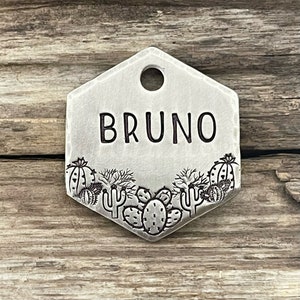 Dog Tags For Dogs, The Cactus Garden, Cactus Dog Tag, Personalized Dog Tag, Pet Id Tag, Custom Dog Tag, Pet Supplies