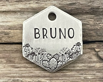 Dog Tags For Dogs, The Cactus Garden, Cactus Dog Tag, Personalized Dog Tag, Pet Id Tag, Custom Dog Tag, Pet Supplies