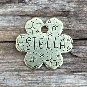 Identificación de mascota, placa para perros, placa para collar, placa personalizada, placa para perro, flor de cerezo, placa para perro con flores, regalo para perro, placa para cachorro
