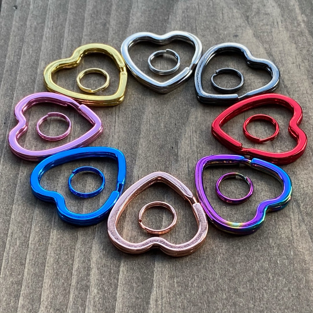 Dog Tag Split Ring, Heart Split Ring, Dog Tag Clip, Tag Clip, Pet Tag