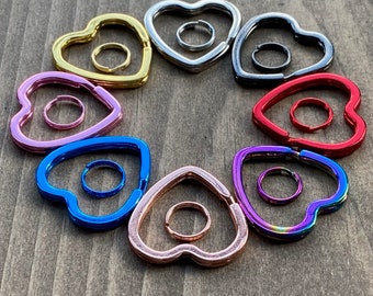 Dog Tag Split Ring, Heart Split Ring, Dog Tag Clip, Tag Clip, Pet Tag Key Ring