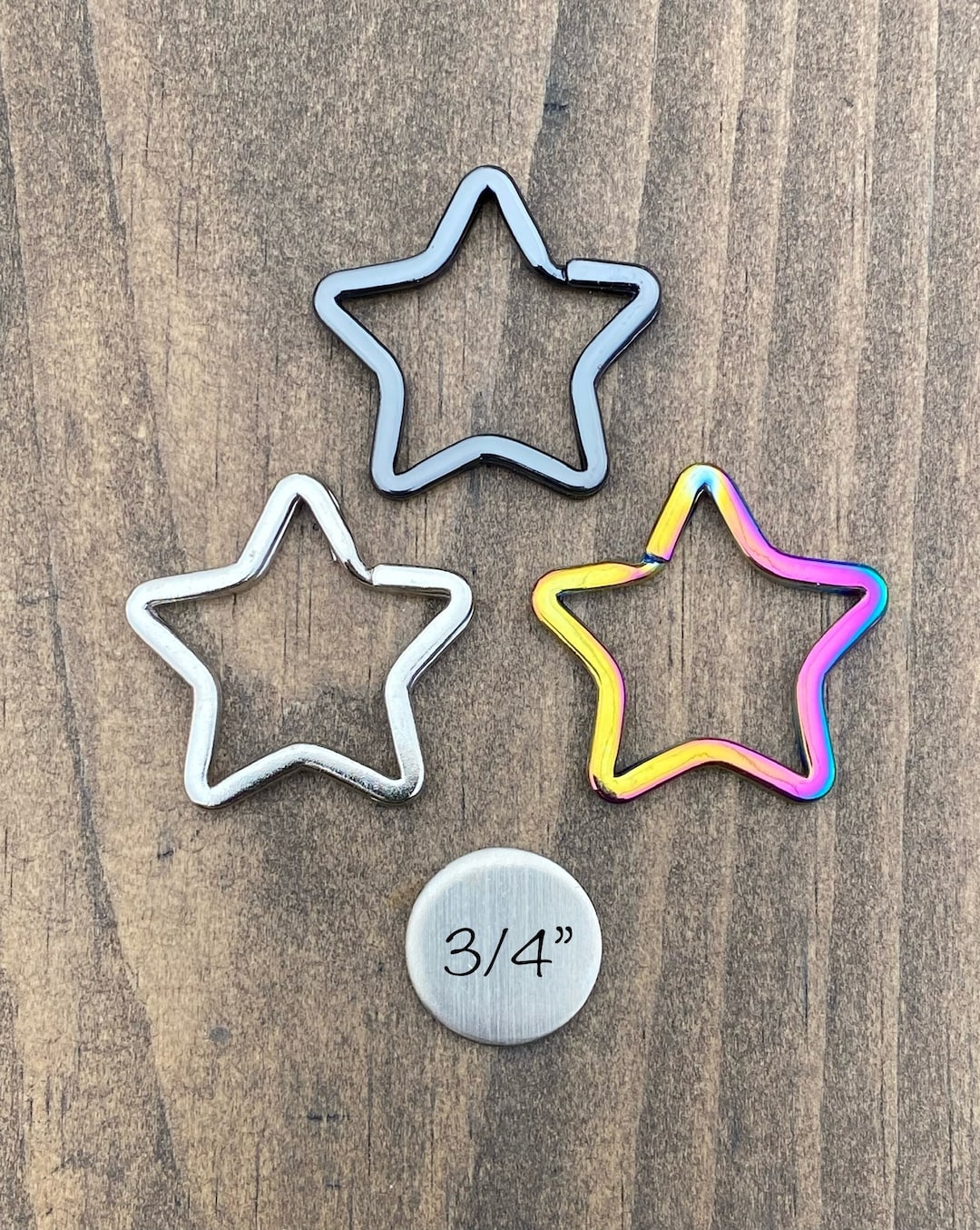 Dog Tag Split Ring, Star Split Ring, Dog Tag Clip, Tag Clip, Pet Tag