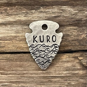 Mini Arrowhead, Dog Tag, Dog Tag for Dogs, Cat ID Tag, Dog Tags, Dog Tag, The River, Personalized, Metal Hounds Mini, 1” x 3/4”