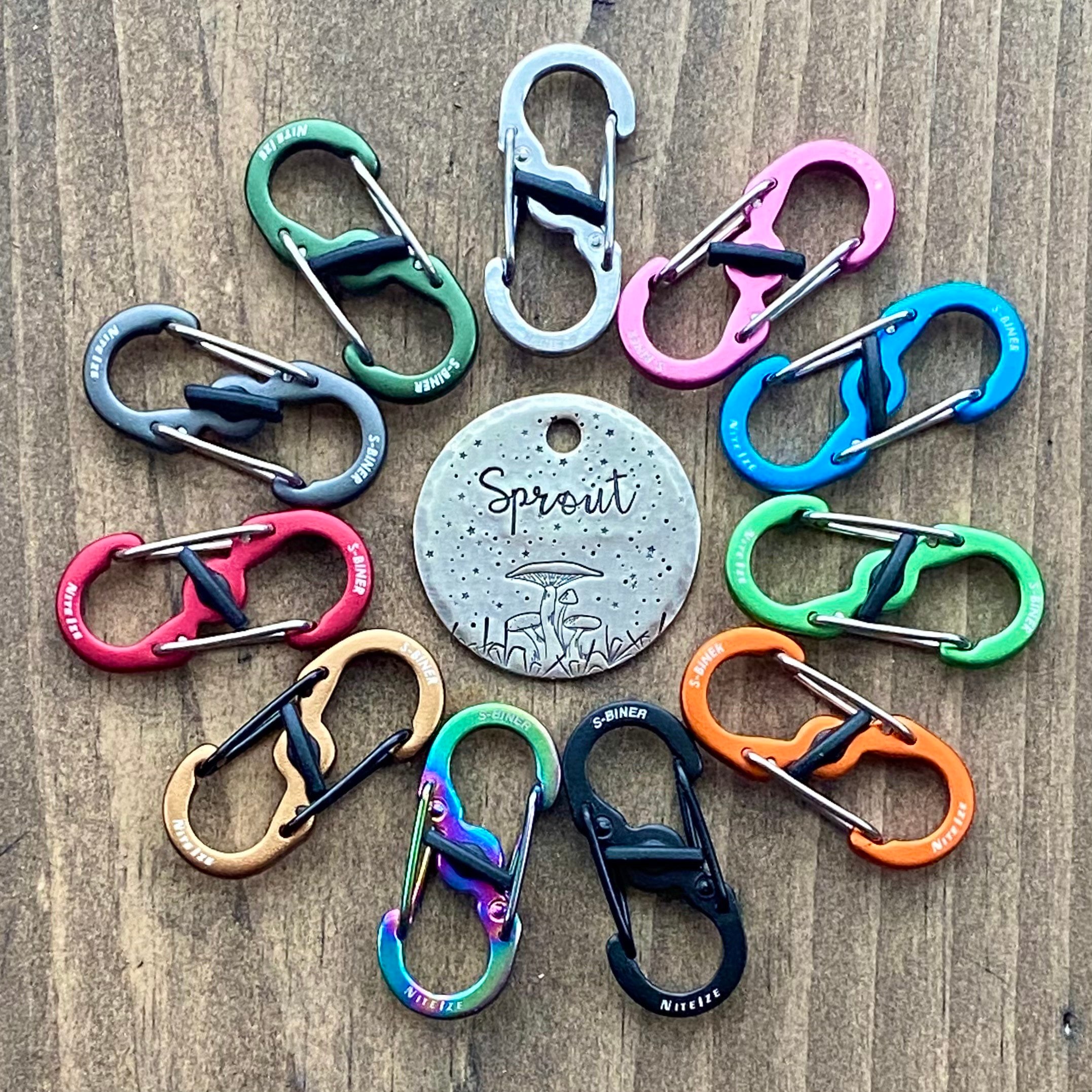 Bullet Line Carabiner with Woven Strap Key Ring - Sample