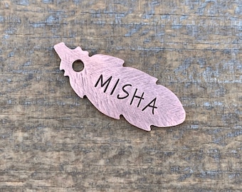 Dog Tag, Dog Tags for Dogs, Feather Shaped Dog Tag, Personalized Dog Tag, Pet Id Tag, Custom Dog Tag, Pet Supplies, The Feather