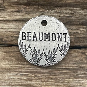 Dog Tags for Dogs, Dog Tag Personalized, Dog Tags, Pet Id Tag, The Forest, Customized Dog Tag, Mountain Tag, Collar Tag, Trees, Hand Stamped