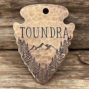 Dogtag pijlpunt, dogtag voor GROTE honden, dogtags, gepersonaliseerde huisdieridentificatietag, aangepast halsbandje, The Big Mountain, LARGE