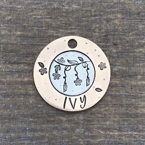 Dog Tags for Dogs, Dog Tag, The Hedera, Two Tone Dog Tag, Pet ID Tag, Dog Tags, Dog ID Tag, Personalized Dog Tag, 1 1/4”