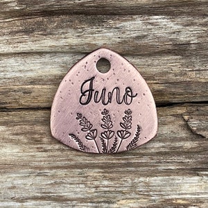 Pet Tag, Dog Tag for Dogs, Dog Tags, Trillion Shape, Personalized Pet ID, Custom, Collar Tag, Trees, Lavender Fields