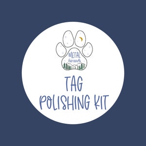 Metal Hounds Tag Polishing Kit, Includes Mini Sharpie Marker, Fine Steel Wool, Polishing Pad, Buffing Block, Split Ring, Add On, Upgrade image 4