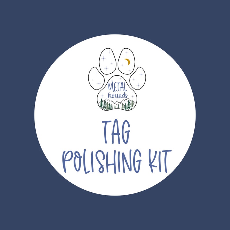 Metal Hounds Tag Polishing Kit, Includes Mini Sharpie Marker, Fine Steel Wool, Polishing Pad, Buffing Block, Split Ring, Add On, Upgrade image 4
