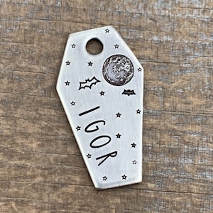 Dog Tag, Dog Tag for Dogs, Dog Tags, Pet Tag, Special Cut, Coffin Dog Tag, Personalized Pet ID, Custom, Unique Pet Tag