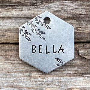 Dog Tags for Dogs, Dog ID, Dog, Dog Tags, Pet Id, Pet Tag, Dog Tags Personalized, Flower Dog Tag, Juniper Garland