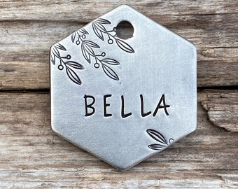 Dog Tags for Dogs, Dog ID, Dog, Dog Tags, Pet Id, Pet Tag, Dog Tags Personalized, Flower Dog Tag, Juniper Garland