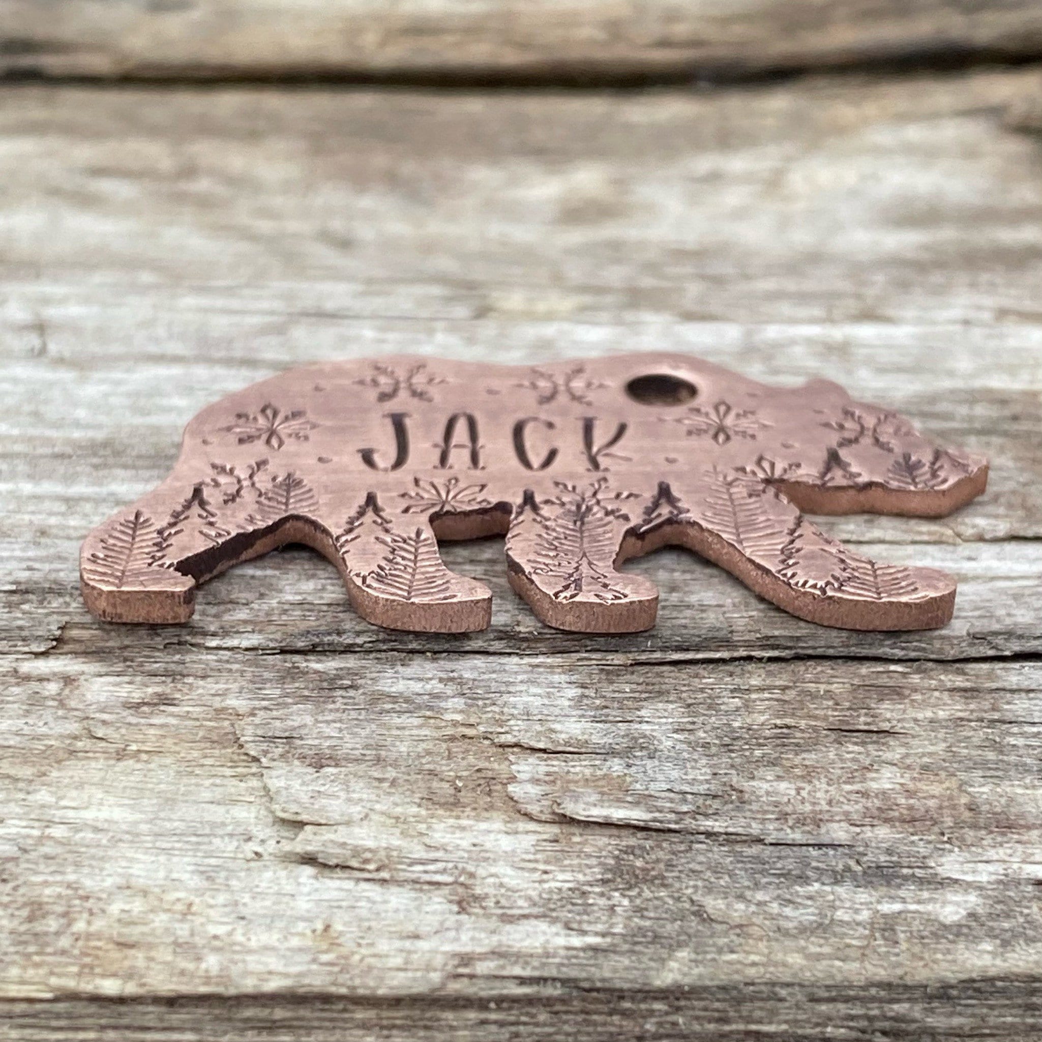 Tag Bea Dog Tag for Dogs, Dog Tag, Bear Shaped Dog Tag, Dog Tag With Trees ...