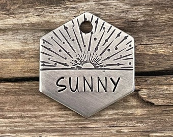 Dog Tag, Dog Tags for Dogs, Mountain, Sun, Dog Tag, Jasper's Sunrise, Pet Id Tag, Dog ID Tag, Personalized Dog Tag, Customized Pet Tag