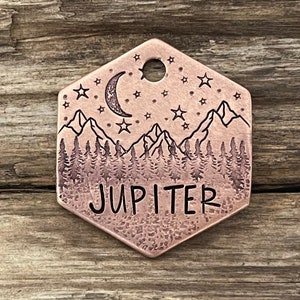 Dog Tag Personalized, Dog Tag, Dog Tags for Dogs, The Apollo, Dog Tags, Dog Tag with Stars, Moon, Pet Id, Metal Hounds