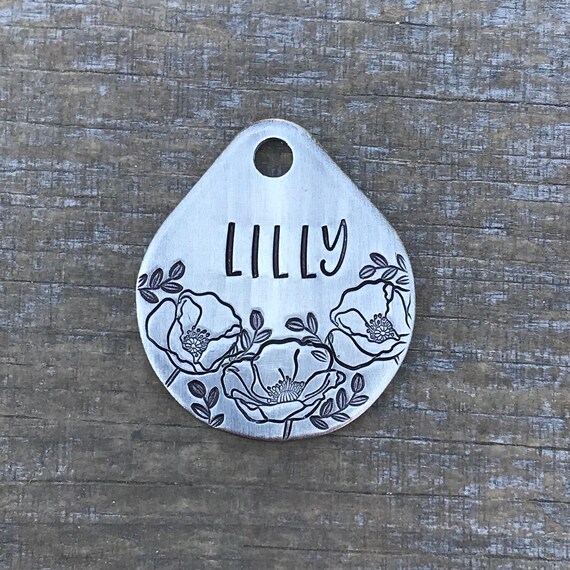 poppy tag for dog collar